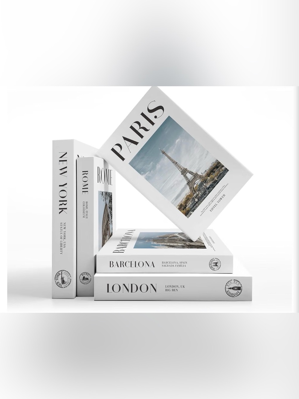 Set of 5 Faux Decorative Books for Home Decor Stacking Coffee Table Book Shelf
